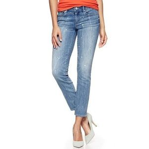 Gap Tall White Spotted Skinny Jeans Sz 27
